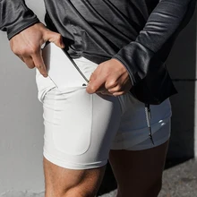 Шорты для бега с карманами безопасности шорты для отдыха быстросохнущие спортивные шорты встроенные карманы на бедрах карманы на молнии