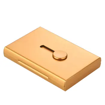 

Men Business Card Holder Hand Push Card Case Bank Card Membership Package Metal Ultra Thin Cards Packaging Organizer