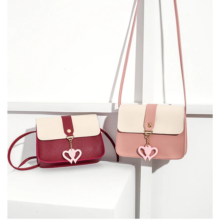 Small Leather Crossbody Bag for Women Messenger Fashion Handbag Purse Shoulder Bags Pink Red Beach Designer Summer New 2019 | Багаж и
