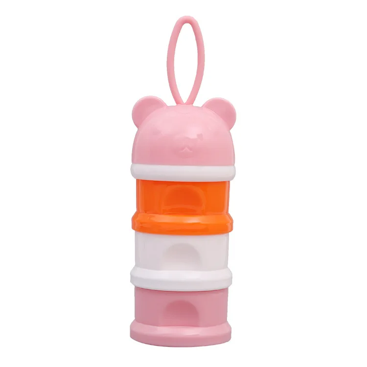Bear Pink Милый лягушка Медведь Стиль Портативный Детское питание коробка для хранения эфирные хлопья мультфильм молоко порошок коробка для малышей Дети формула молоко Контейнер - Цвет: Bear Pink