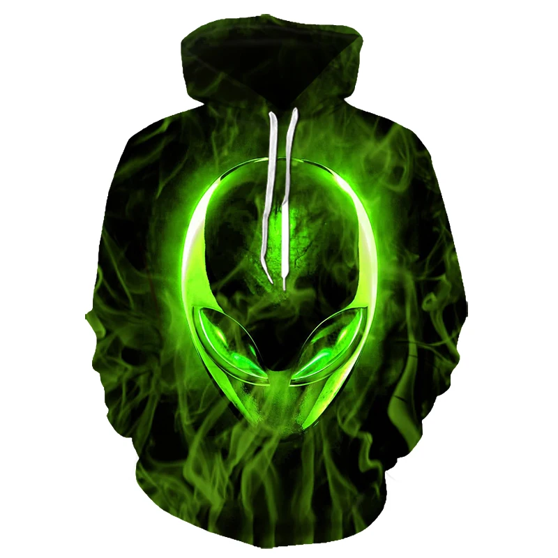 

Spring and summer new alien 3D printing men's fashion casual Hoodie
