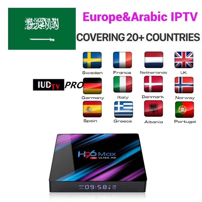 2G 16G Android 9,0 tv Box H96 MAX четырехъядерный шведский греческий португальский IP tv пакет итальянский французский ТВ канал индийский испанский