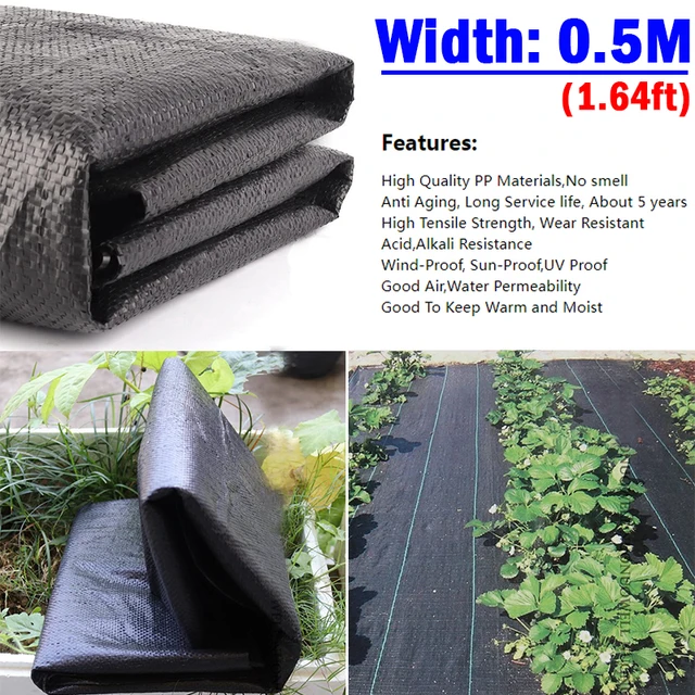 Testreszabhatja A Szélességet 0,5M 1,64 Láb Pp Uv -Bizonyítású Farm Üvegházhatású Kerti Fűszéli Ruhák Kertészeti Gound Burkolat Gyomnövényszövet