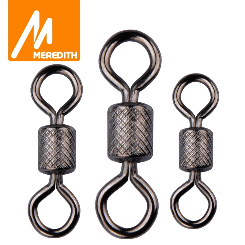 

MEREDITH 50PCS/Lot Ball Bearing Swivel Solid Rings Fishing Connector Ocean Boat Fishing Hooks