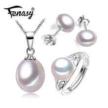 FENASY ювелирные изделия из жемчуга жемчужное ожерелье пресноводные СЕРЬГИ 925 стерлингового серебра модные ювелирные наборы серьги-гвоздики для женщин