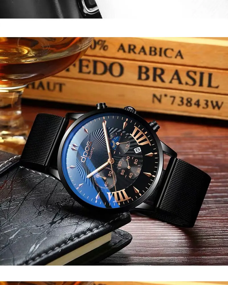 relogio masculino Luxury Watches Men Fashion Sport Steel Leather Band Date Watch Quartz Business Wristwatch reloj hombre