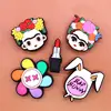 1pcs Bad Bunny Shoe Charms Colorful Windmill Flower Girl Lipstick Slipper Accessories Decoration Fit Croc Jibz Party Kids Gifts ► Photo 2/6