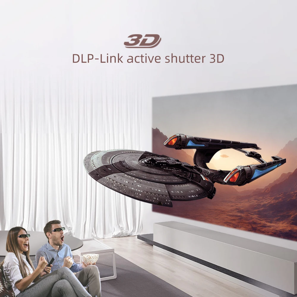 Byintek-projetor de Vidro 3d para Dlp P12 R15 Dlp-link Obturador Ativo Toque 3d Real Gl1800 - Ufo U50 U30 - Image 2