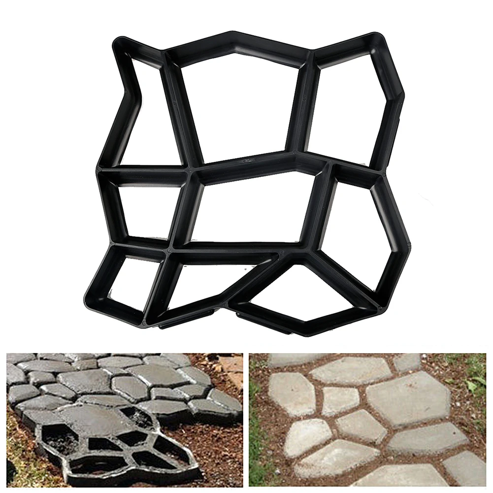 Black Plastic Making DIY Paving Mould Home Garden Floor Road Concrete