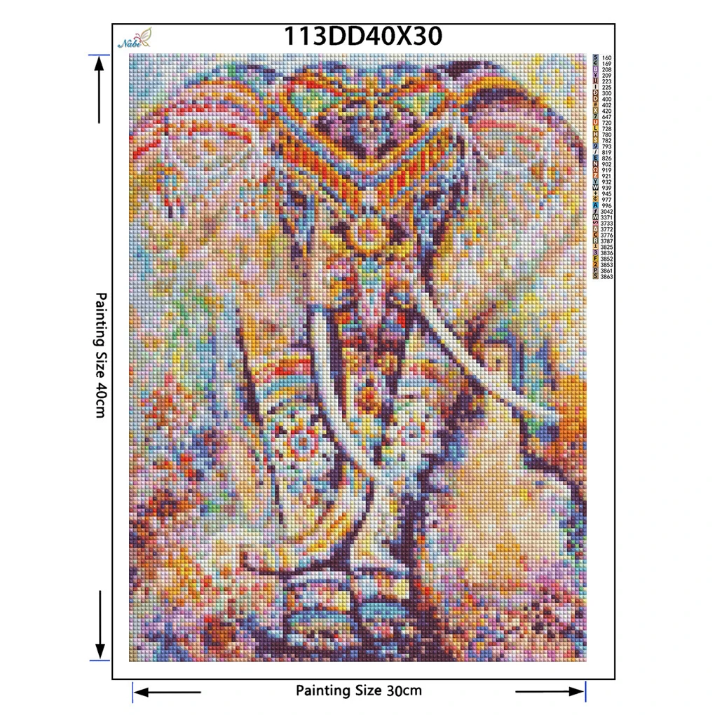 Diy 5D Diamond Painting Full Square Drill Color elephant Embroidery Cross Stitch