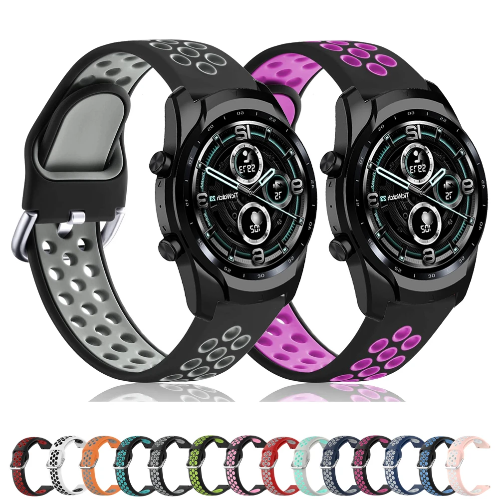 Дышащий силиконовый ремешок для TicWatch Pro 3/3 GPS 2020 GTX E2 S2 Смарт-часы браслет наручные