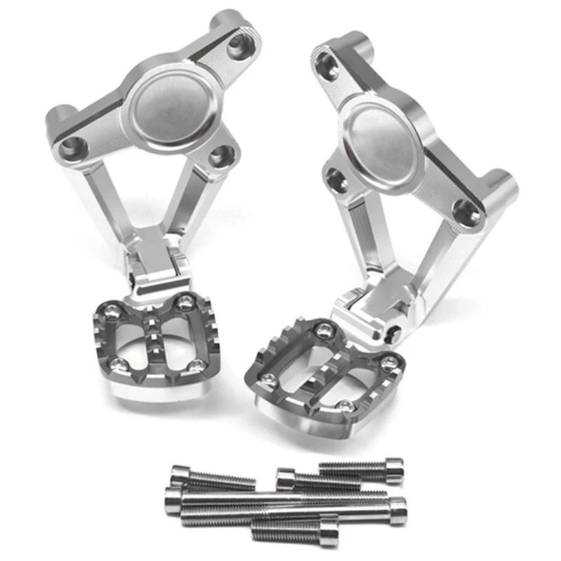 

For Honda X-Adv Xadv X Adv 750 2017-2018 Motorcycle Accessories Folding Rear Foot Pegs Footrest Passenger(Silver Gray)