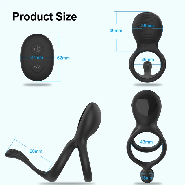 Wireless Couple Ring Sex Toys For Men's Penis Cock Vibrator Ring Cockring Retardant Ejaculation Delay Remote Control 4