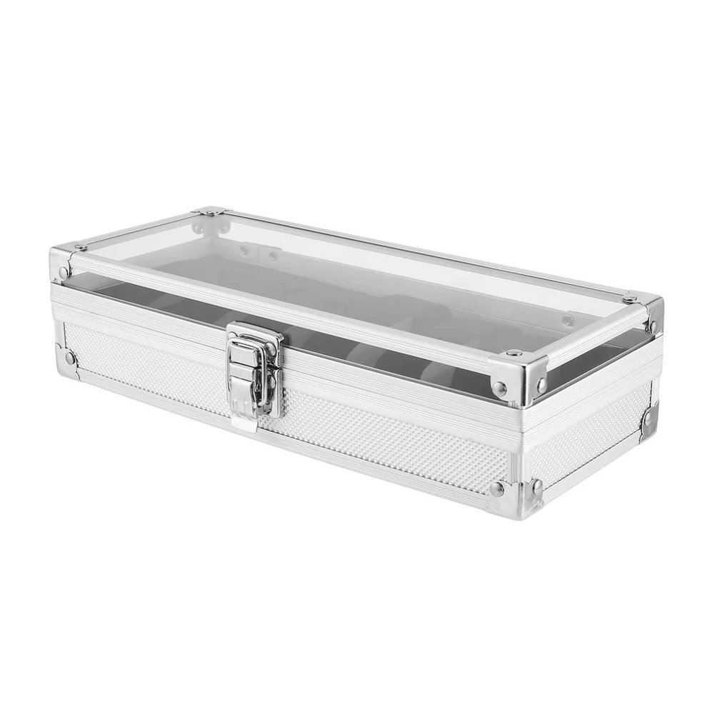 Cena 2 3 6 zegarek z siatką pudełka drewniane aluminiowe skórzane pudełko do zegarków ręcznie akrylowe Top Suede Pillow Watch kolekcja biżuterii pojemnik