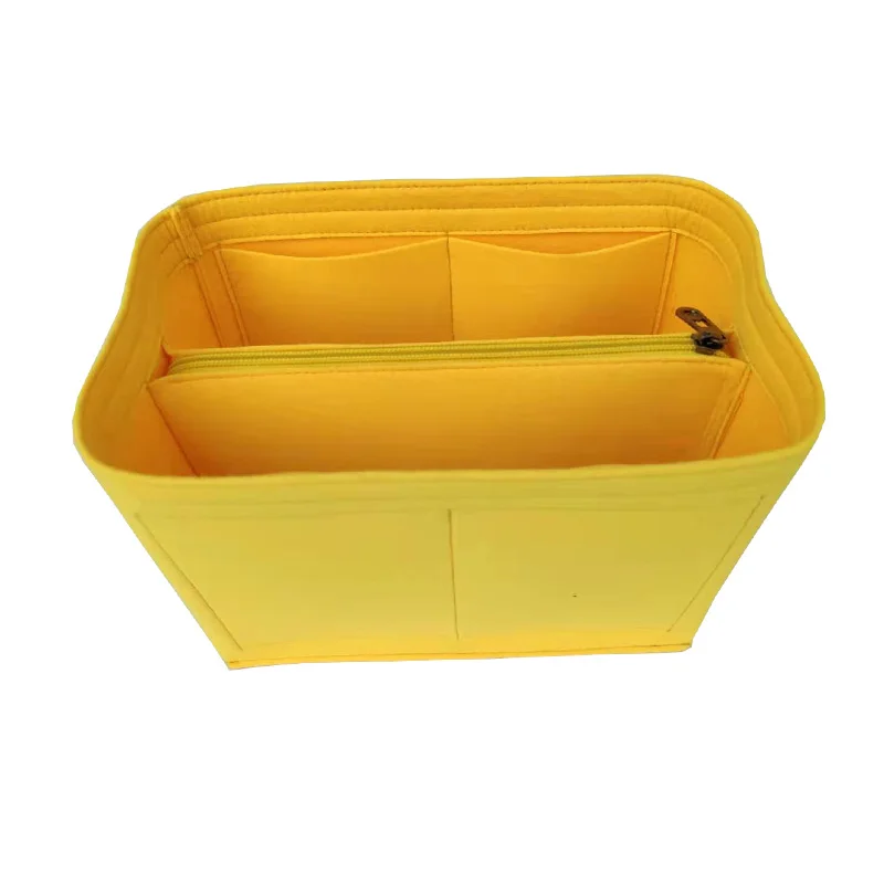 MID-ZIP YELLOW S Для МРТ Рынок Мешок войлочная ткань вставка сумка органайзер Макияж сумка органайзер дорожная внутренняя Сумочка малогабаритные сумочки-косметички - Цвет: MID-ZIP YELLOW S