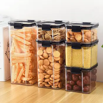 

Eco-Friendly Kitchen Food Container Moisture Prevention Tea Bean Grain Food Storage Box Sealed Container Clear Case