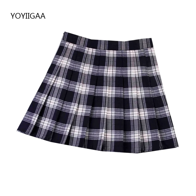 Summer Women Pleated Skirt High Waist Female Plaid Skirts Preppy Style Ladies Girls Dance Mini Skirt Fashion Chic Woman Skirts