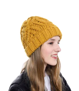

Winter Hats Warmer Bonnet Beanie Caps Knitted Female Autumn Girls Woman Ladies Solid