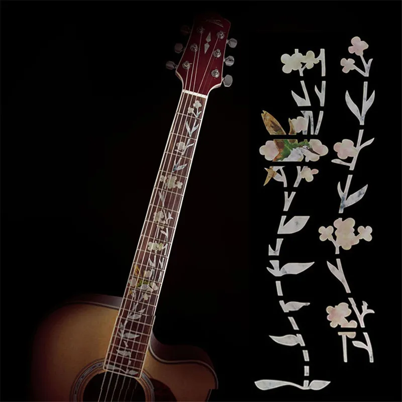 Наклейки с инкрустацией для гитары БЕЛЫЕ РАКУШКИ цветы наклейки Fretboard маркеры и