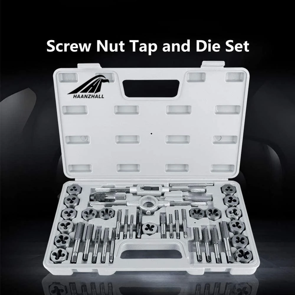 40 Pcs Metric Tap Die Set Hand Threading Tool Tungsten Carbide Screw