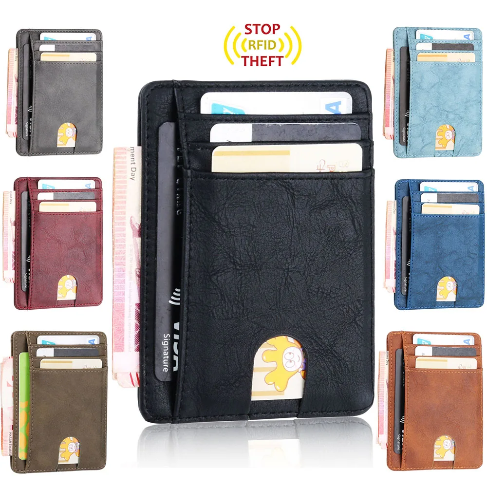 

TOURSUIT RFID Blocking Leather Bank Credit Card Holder Travel Business Card Case Cover Slim Front PacketMinimalist Wallet
