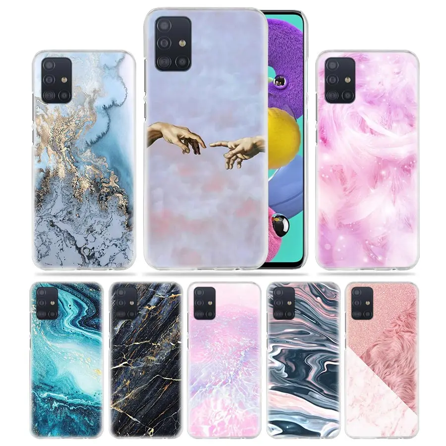 Шикарный Розовый Мраморный Красивый чехол для Samsung Galaxy A51 A71 A21 M31 M51 A01 A70s A50s S20