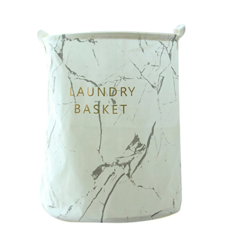 

Collapsible Clothes Store Marble Pattern Dirty Clothes Children Toy Storage Laundry Storage Basket White