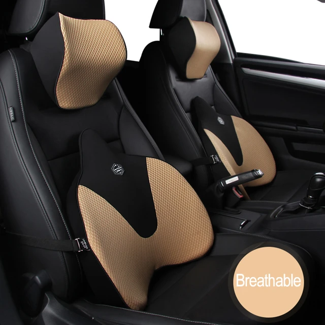 LOVERCAR Car Seat Waist Support Cushion Memory Foam Breathable Mini Seat  Cushion - Black