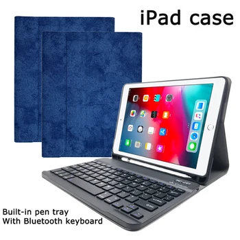 

Suitable for 2020ipadpro12.9 11 10.2 Bluetooth keyboard protective cover ipad 10.7 9.7 retro pen slot air holster mini12345