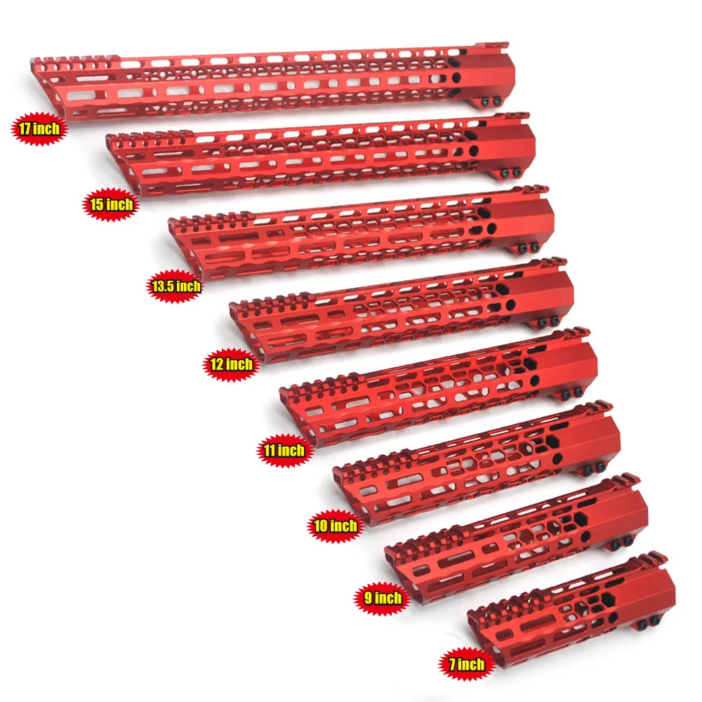 Aplus в китайском стиле; красный цвет Anodized_Unique Сверхлегкий M-lok зажима защита для рук реечное трубчатое цевье крепление Системы 7/9/10/11/12/13,5/15/17''inch