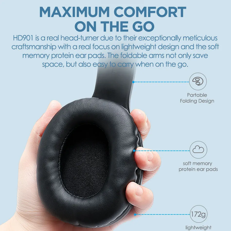 Беспроводные Bluetooth наушники Mixcder HD901 гарнитура с микрофоном TF картой для телефона