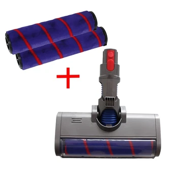 

-Soft Roller Head Quick Release Electric Floor Head for Dyson V7 V8 V10 V11 Vacuum Cleaner Parts with 2 Roller Brush