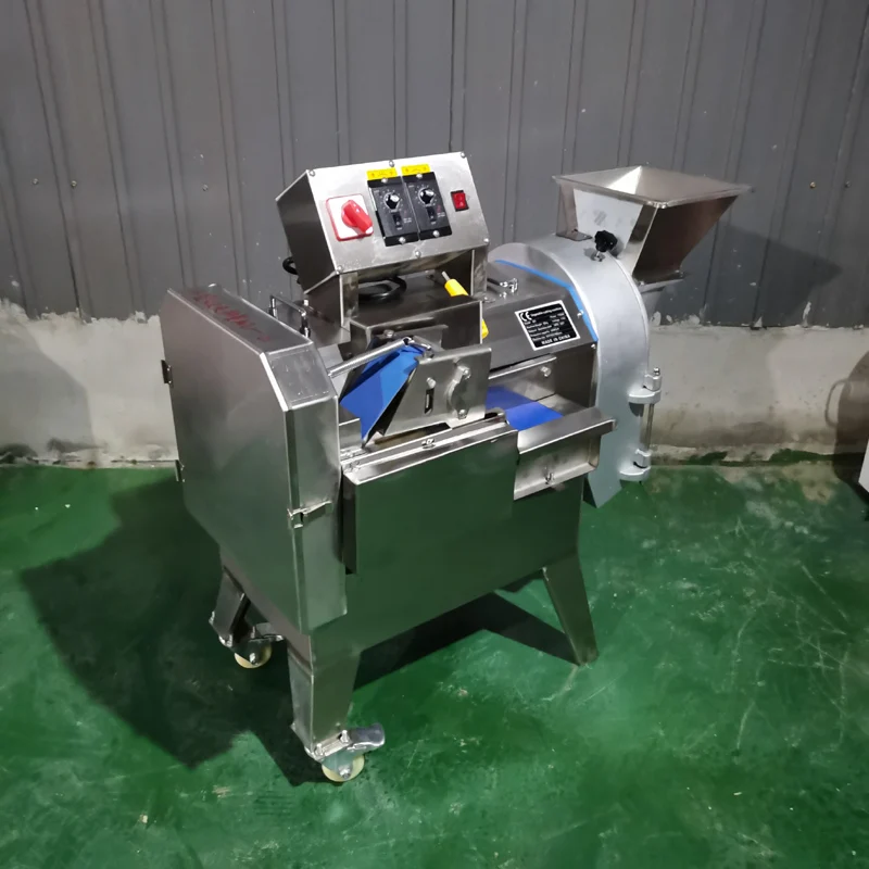 Electric Double Head Vegetable Cutter Newly Upgraded Commercial Vegetable Fruit Cutting Machine