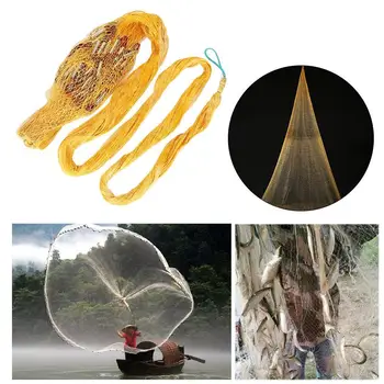 

Portable Fishing Net Fishing Cage 600 Mesh Folding Fishnet Crawfish Fish Line Shrimp Cage Durable Yellow Practical