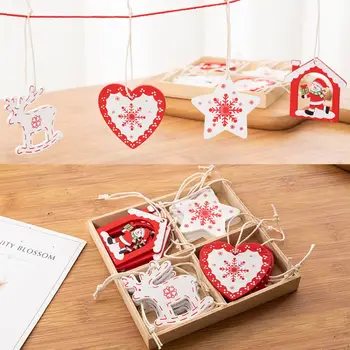 

Wooden Snoman Ornaments Cutouts for Xmas Tree DIY Hanging Tags Pendant Embellishments Xmas Tree Hanging Decor with Strings Hot