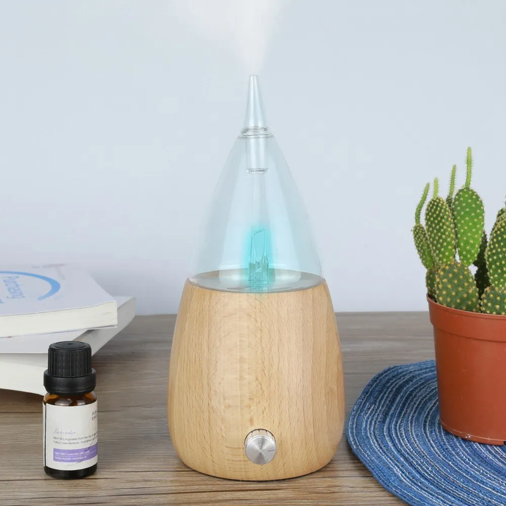 

Aromatherapy Diffuser Glass Reservoir Nebulizing Pure Essential Oil Aroma Diffuser Humidifier Auto Shut Off Colorful LED Lights