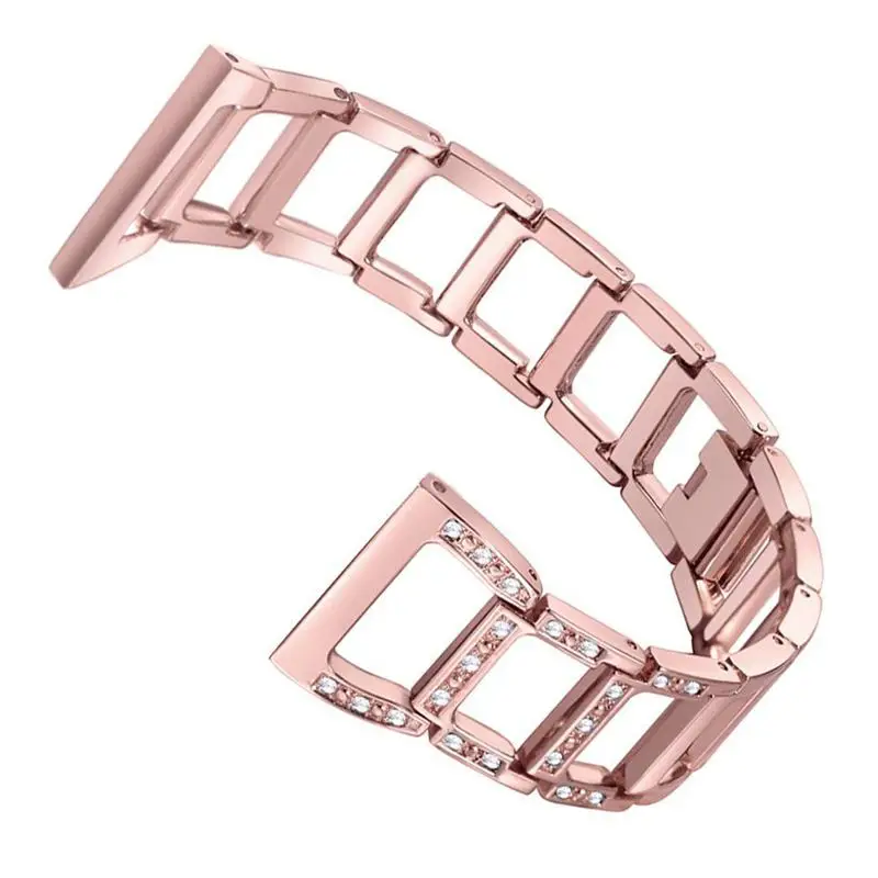 

New Metal Bands for Fitbit Versa, Replacement Bracelet Rhinestone Band Wristband Accessories Strap for Women(PInk)