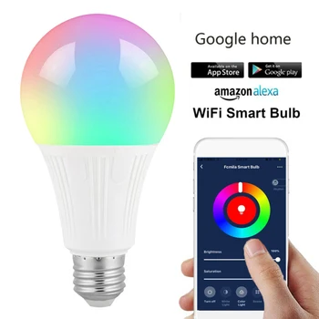 

WIFI Smart LED Light Bulb E27 E26 B22 Bluetooth/ WiFi link10W Dimmable App Voice Control for Alexa Google Home GRB Bulb Lamp