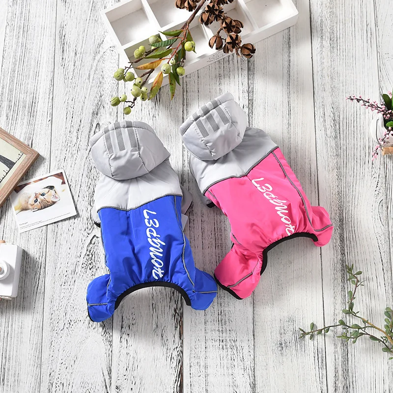

Dog Clothes for Autumn and Winter Newest Pink Blue Colors S-xxl Sizes Four Feet Windproof Padded Cotton Pet Clothing Dog Jackets