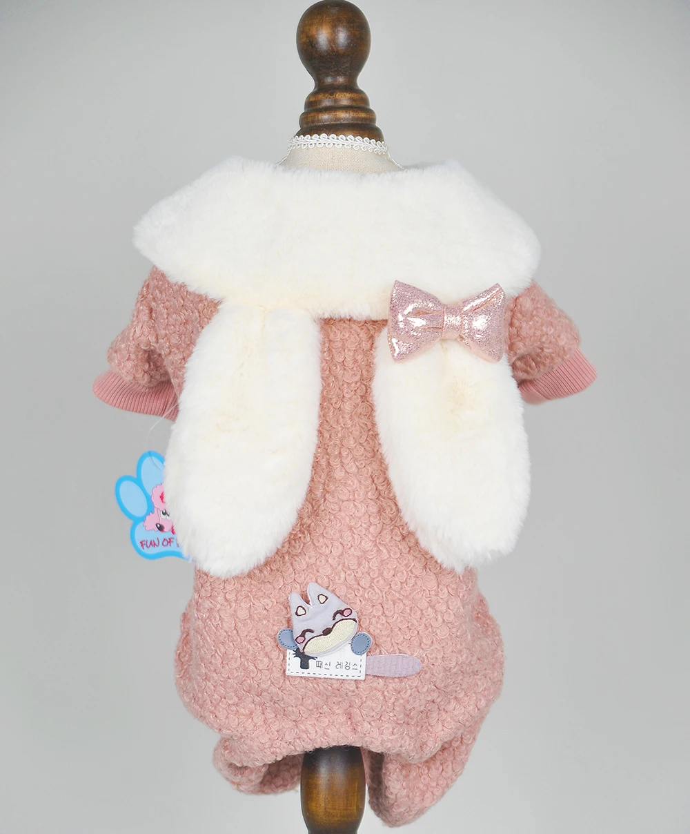 Pink Худи для домашних собак, комбинезон, Осеннее/зимнее пальто, куртка для домашних собак, одежда для собак, кошек, маленьких и средних размеров - Цвет: Pink