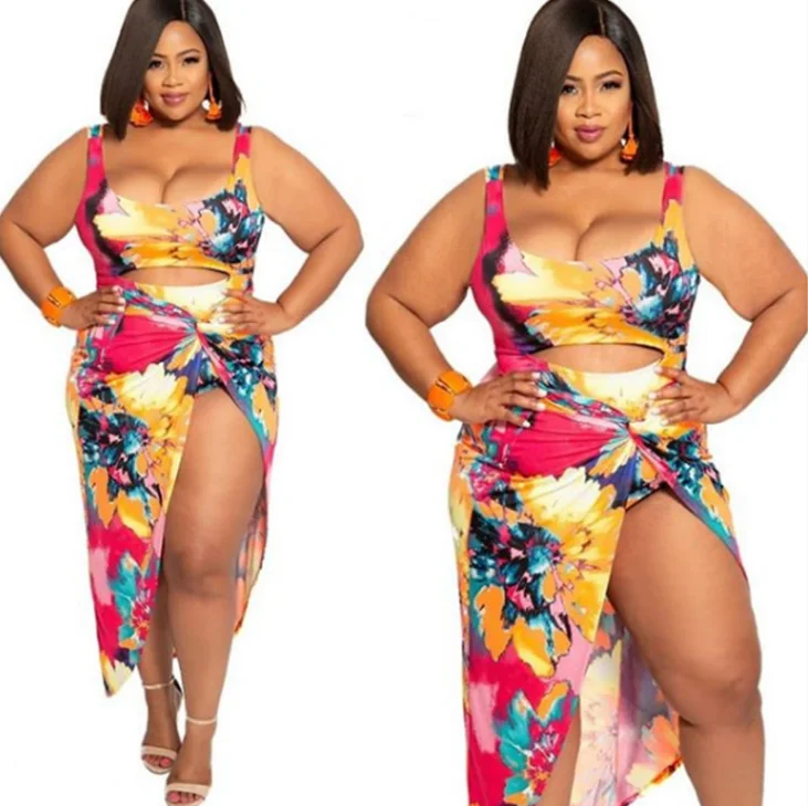 

Plus Size African Print Swimwear Women Cut Out Femme Swimsuit with Pareo Beach Wear Adjustable Tunic Kaftan One Piece Monokini