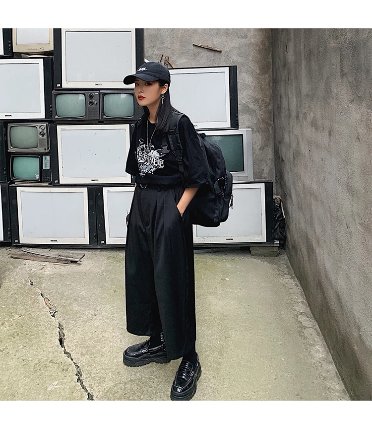 Мужские и женские уличные хип хоп прямые брюки от костюма Harajuku брюки мужские винтажные Модные свободные повседневные гаремный с широкими штанинами брюки