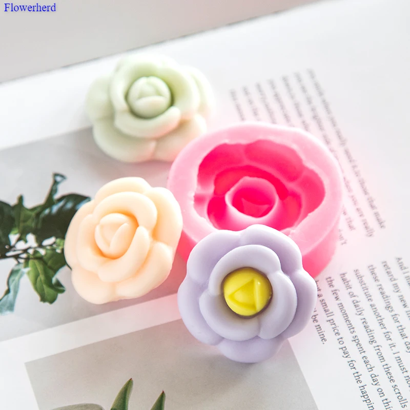 Rose Flower Box Candle Silicone Moulds Homemade Soap Making Mould for Cake Decoration Wedding Baby Shower Birthday Christmas Gift DIY Craft Pack of 2 Pink