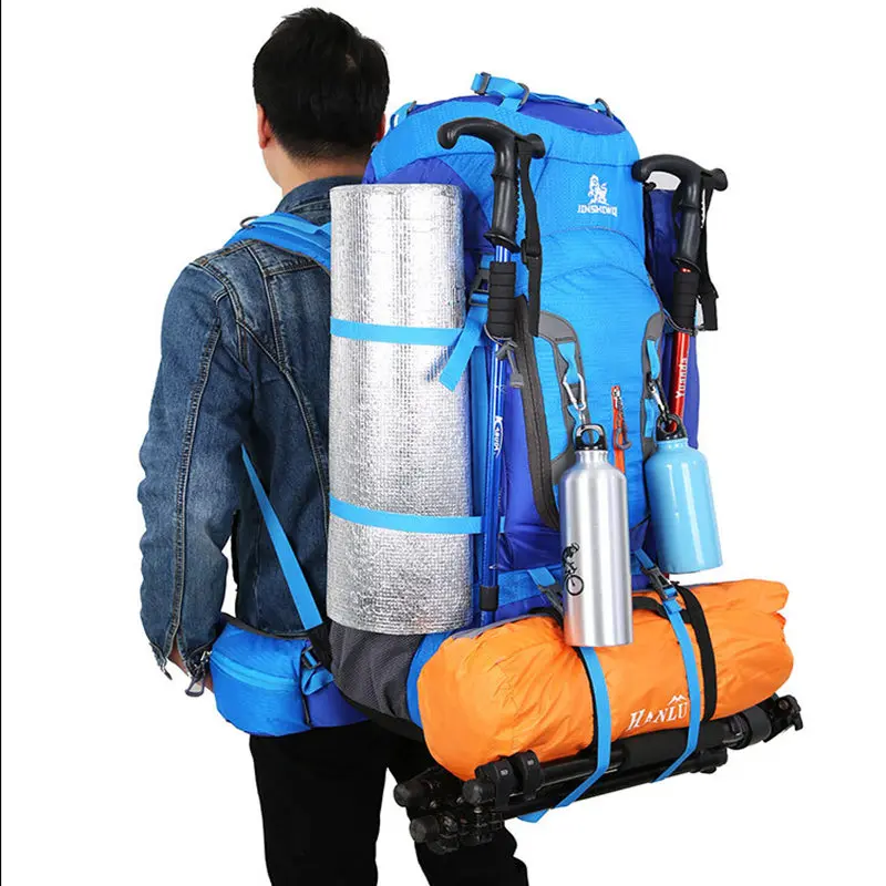 Camping Backpack 80l Outdoor Nylon Bag Super Light Sport Travel Package Knapsack 