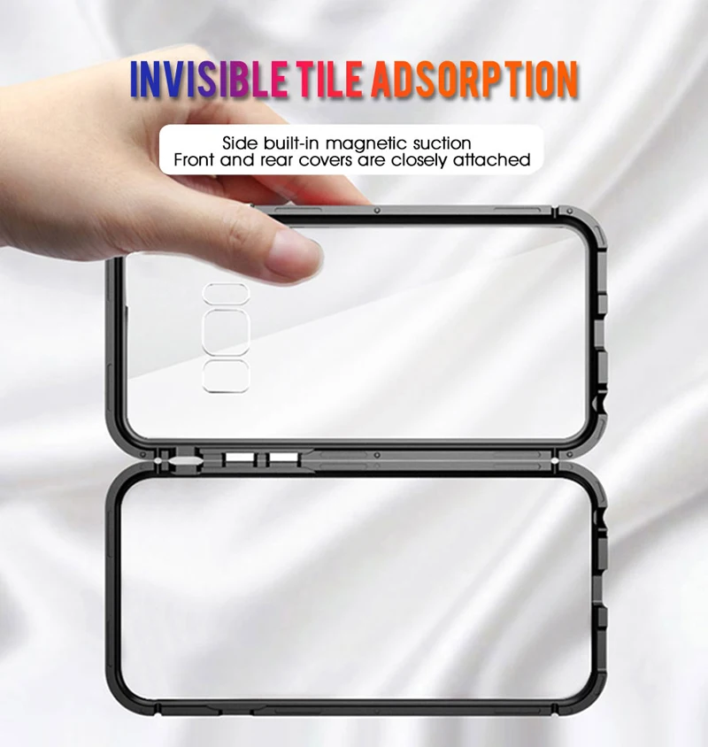 Металлический магнитный адсорбционный стеклянный чехол для samsung Galaxy S8 S9 S10 Plus S10E S7 Edge Note 10 9 8 чехол для телефона Магнитный чехол