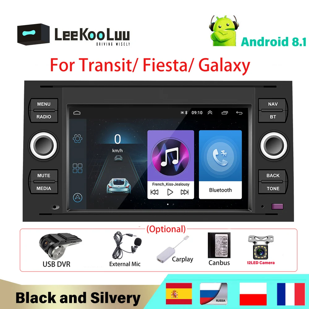 LeeKooLuu 2Din Car Radio Android Car Radio GPS Navigation Multimedia Player For Ford Focus 2 Mondeo S C Max Kuga Fiesta Fusion