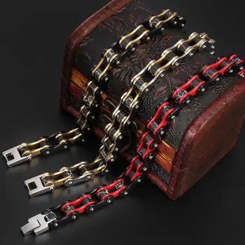 

Trendy Fashion Stainless Steel Marble Pattern Bicycle Link Chain Biker Men's Boy's Bracelet Bangle 8.45"(21cm) ,15mm Friend Gift