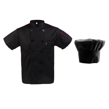 

Durable Mens Chef Hat Mesh Chef Apparel Jacket Short Sleeves Professional Catering Kitchen Uniform Workwear L