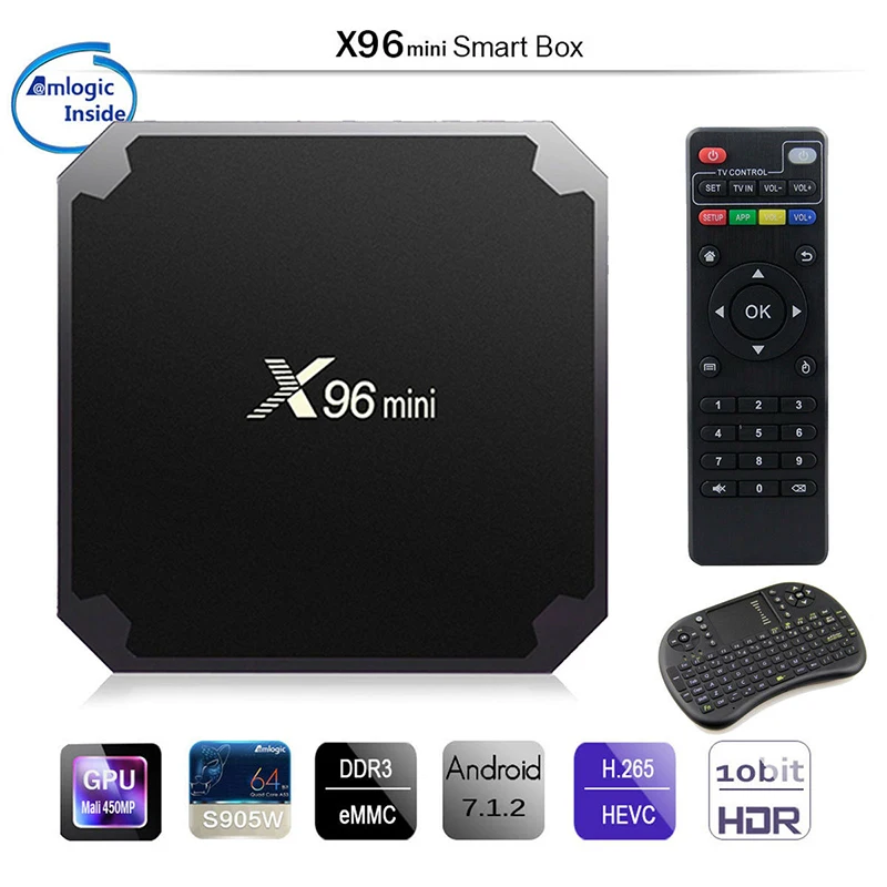 X96 Мини ТВ приставка Android 7,1 OS WiFi Смарт ТВ приставка 2 Гб 16 Гб Amlogic S905W четырехъядерный ТВ приставка 1 ГБ 8 ГБ X96mini медиаплеер - Цвет: 16G