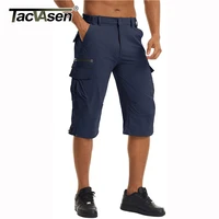 TACVASEN Men's Cargo Work Shorts Quick Dry 3/4 Length Capri Pants Multi-pockets Knee Length Trousers Summer Board Beach Shorts - Image 4